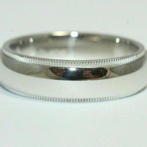 Platinum Classic Double Milgrain Wedding Band 6MM